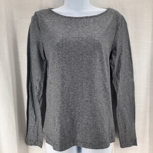 J.Crew Long Sleeve Lightweight Painter Tee Metallic Silver Women's Size Medium